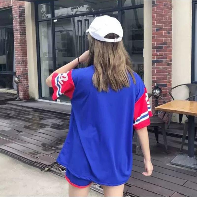 Half-sleeved Top + Shorts Two-piece Sports and Leisure Suit Women's Loose T-shirt Cute Home Casual Wear Fabric Soft Light and Breathable