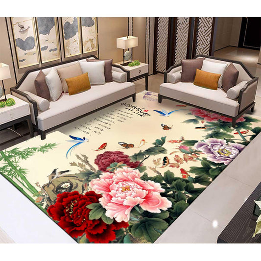 peony flower 3d printed carpet For Living Room Bedroom Rugs  Carpets  Turkey Study Floor Mat