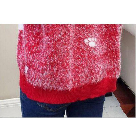 Round neck sweater cashmere warm sweater winter ladies sweater long sleeve large size sweater