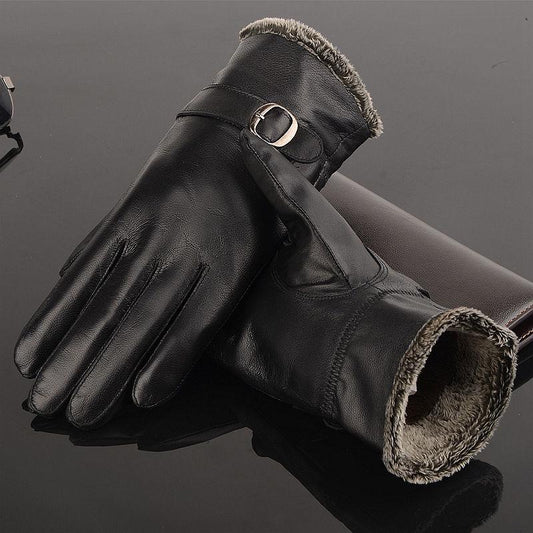 Windproof gloves Winter Warm Leather gloves Thick gloves Man fashion gloves Plush Cotton gloves