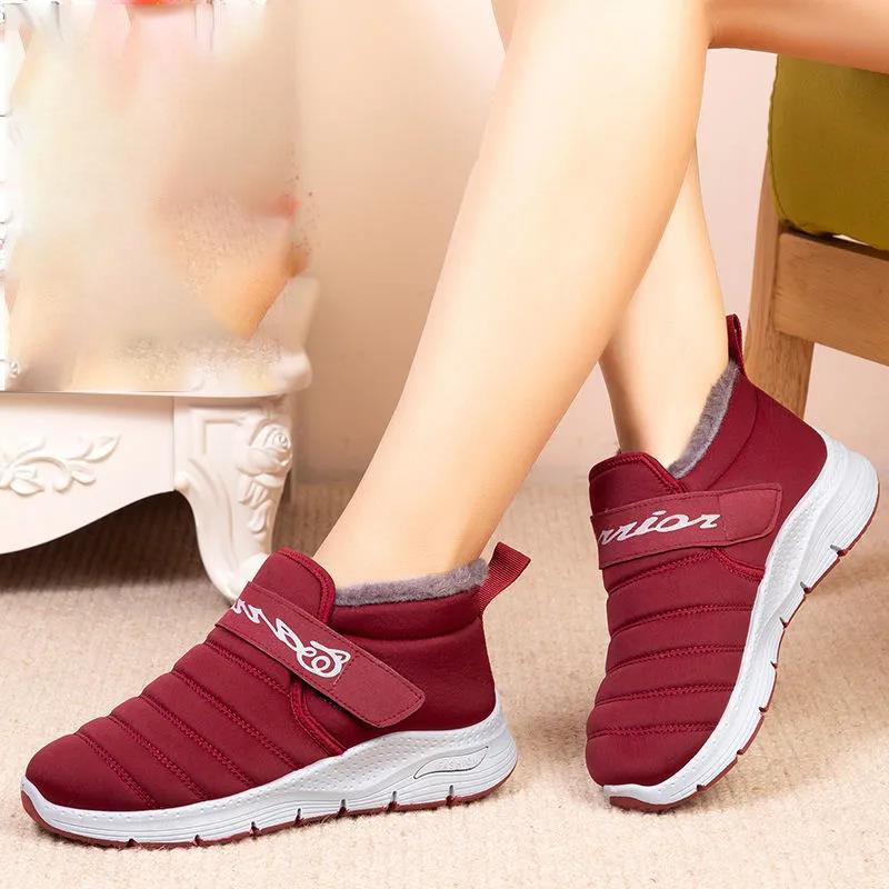 Cotton Shoes Women's Winter Plus Velvet Thickened Warmth Soft-soled Cotton Boots Waterproof