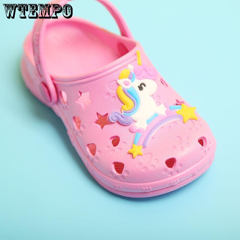 Pink unicorn baby Shoes Sandals Beach rainbow Summer Baby Boy Girl cute Slippers Flip Shoes