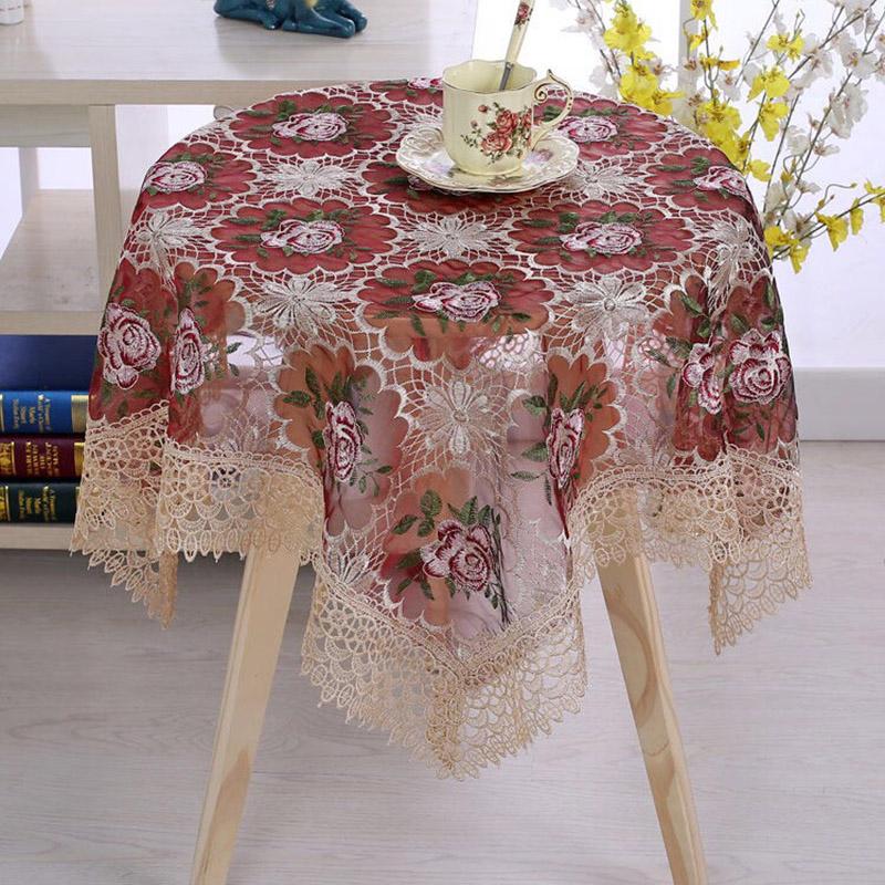 Nordic Style Lace Embroidery Cover Towel Dining Table Cloth Bedside Table Cover Cloth Round Table Rectangular Table Tablecloth Coffee Table TV