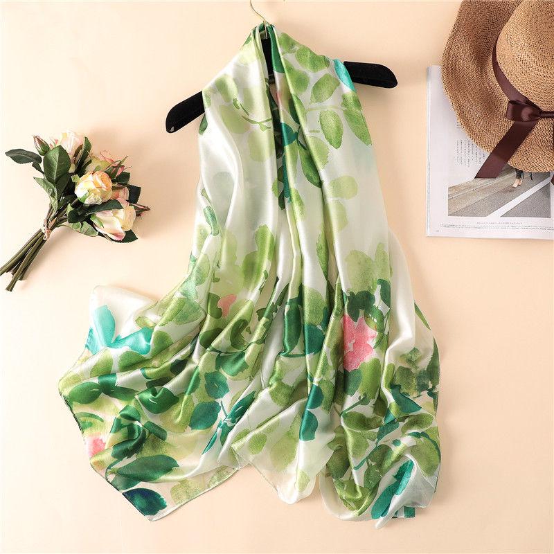 Scarves Ladies Gorgeous Fashion Square Printing Silk Scarf Women's Decorative Shawl