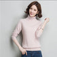 Autumn and Winter Loose Wild Cardigan Half High Neck Large Size Knitted Sweater Solid Color Comfortable Female Bottoming Shirt