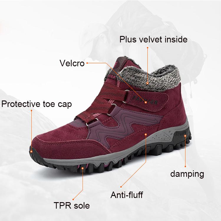 New Plus Fleece Warm Sports Shoes Men's and Women's Winter Plus Size Outdoor Leisure All-match Couple Shoes Snow Boots