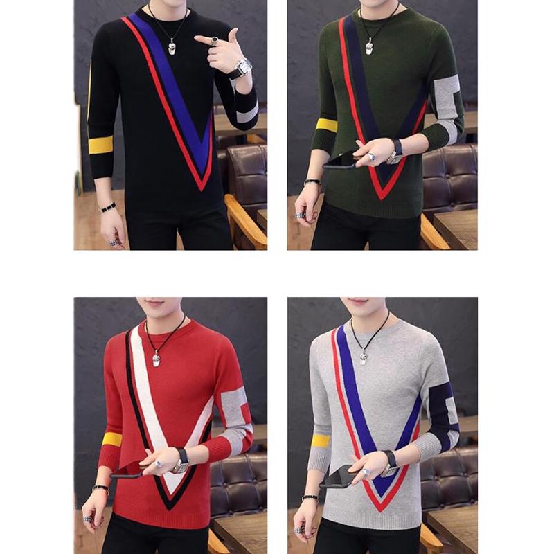 Pullovers Men Brand Clothing 2019 Autumn Winter Wool Slim Sweater Men Casual Striped Pull Jumper Men