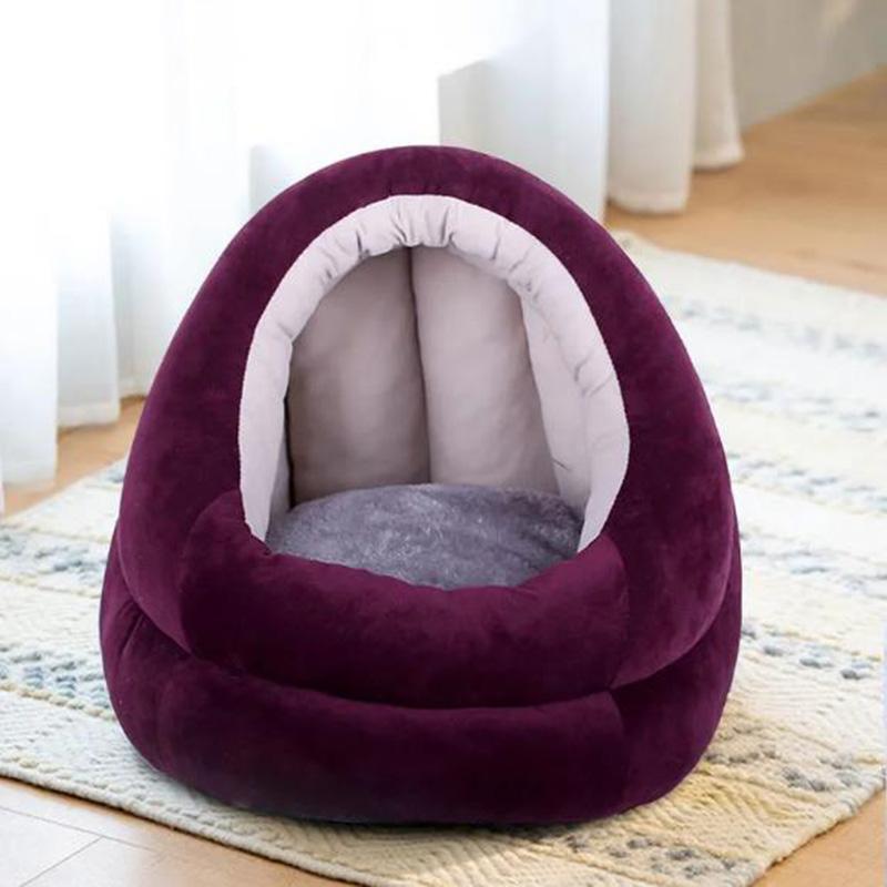 Pet Dog Cat House Kennel Doggy Soft Cushion Basket Enclosed Bed for Winter Teddy Small Dog Cat Bed Cat Litter Removable Washable Pet Supplies