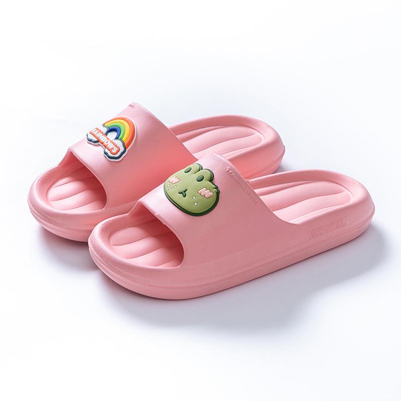 Soft Slippers Women Summer Outdoor Wear Home Indoor Bath Non-slip Thick Bottom Home Couple Cute Sandals Men