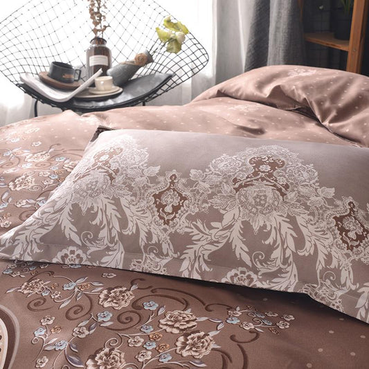 3pcs Luxury Lace Euro Classic Flower Duvet Cover Set European -Style Bedding Set