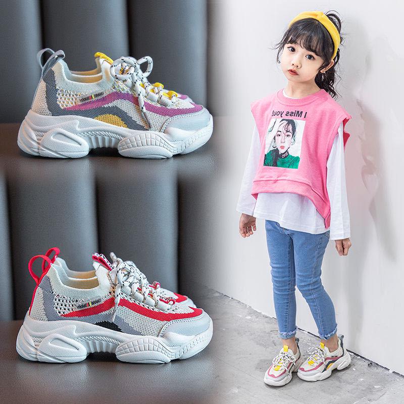 Children's Sports and Leisure Shoes Flying Woven Breathable Mesh Shoes In Children