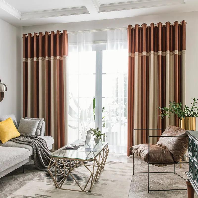 Curtains Shading Living Room High-end Atmospheric Finished Curtains Home Bedroom Balcony Sun-proof Shade Cloth Bay Window Floor-to-ceiling Windows