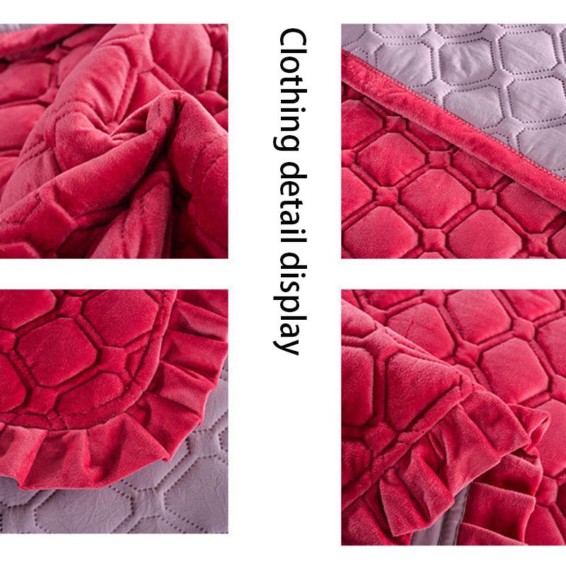 Crystal Velvet Bed Cover Double-sided Bed Sheet Quilted Thick Non-slip Flannel Blanket Single and Double Sleeping Pad Cover Blanket