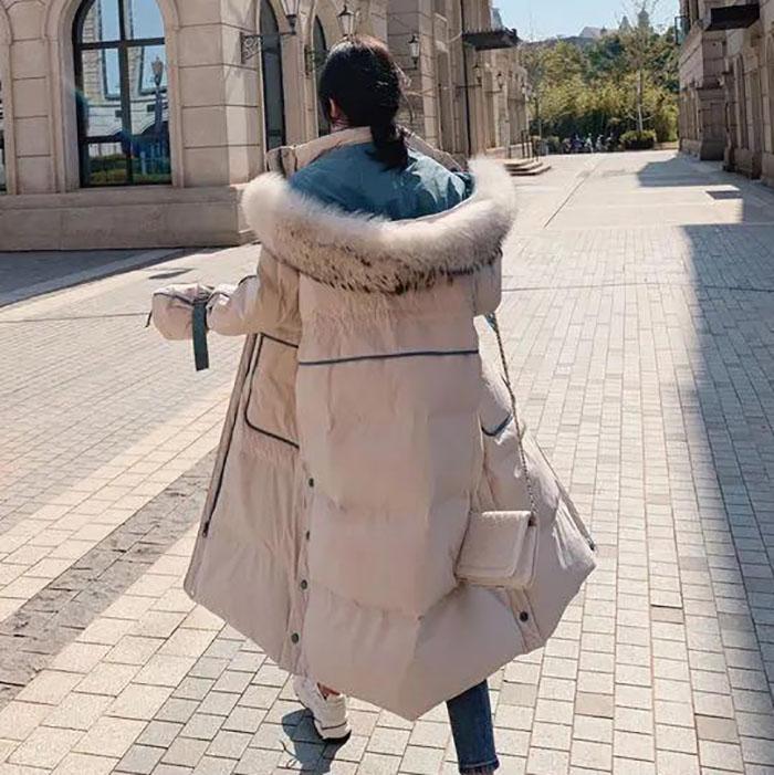 Winter Women Parkas Down Padded Jacket Padded Jacket Thickened Mid-length Over-the-knee Bread Coat Loose Jacket