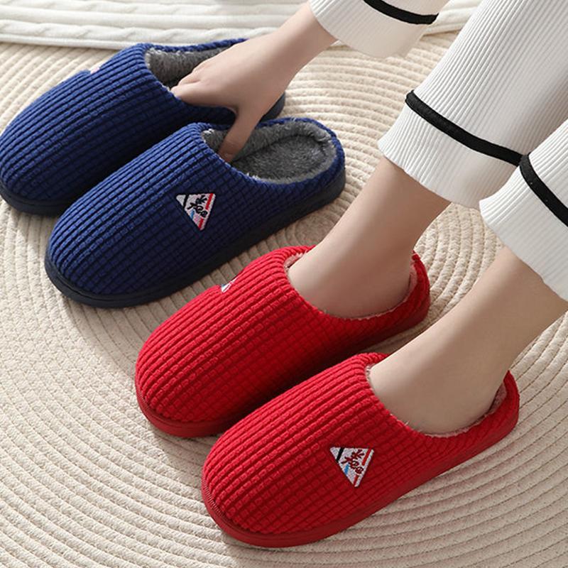 Cotton Slippers for Men and Women In Autumn and Winter Thicken Warm Home Indoor Non-slip Thick-soled Couple Slippers for Men Winter