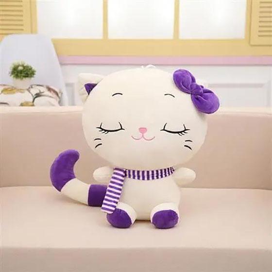 Children's Plush Toys Cute Kawaii Cat with Bow Plush Dolls Toys Gift Stuffed Soft Doll Cushion Sofa Pillow Gifts Xmas Gift Party Decor