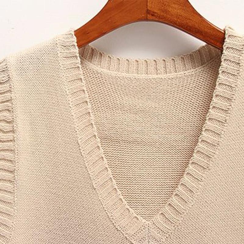 2021 Spring and Autumn Korean Version Loose Wild Student V-neck Sleeveless Sweater Vest Wool Vest Women