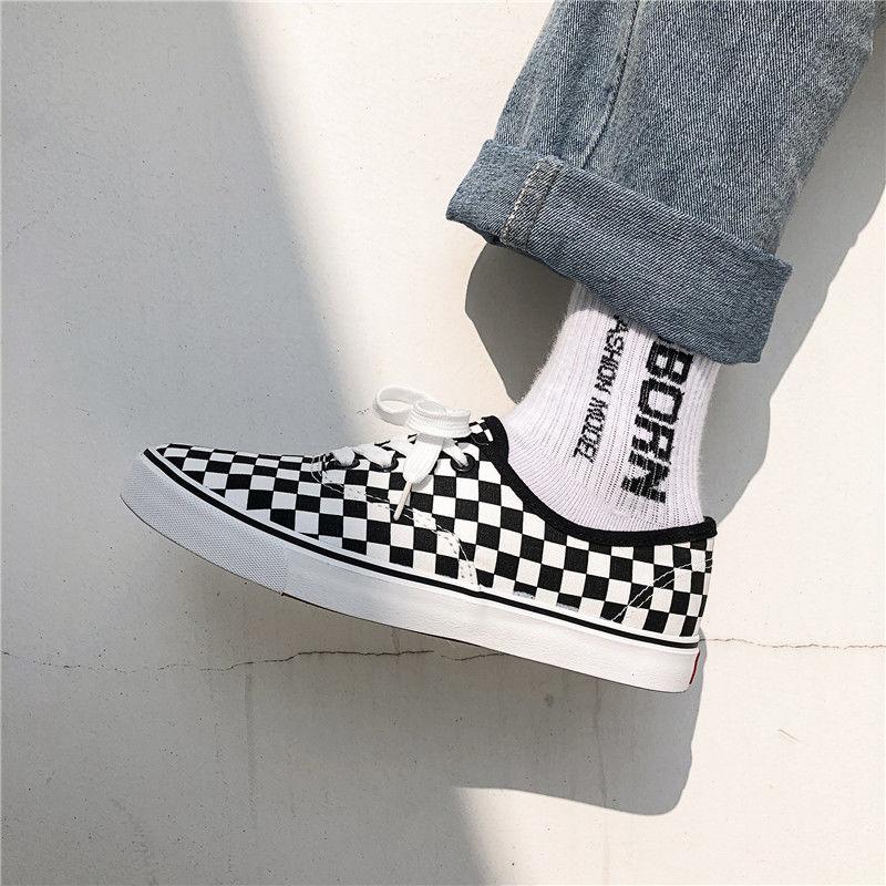 Plaid Canvas Shoes Low-top Sneakers Versatile Cloth Shoes Casual Couple Shoes Flat-bottomed Low-top Sneakers Casual Shoes