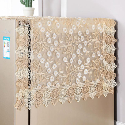 Refrigerator Towel Dust Cover Single Door Double Door Cover Cloth Microwave Cover Washing Machine Cover Sunscreen High-end Fabric Lace