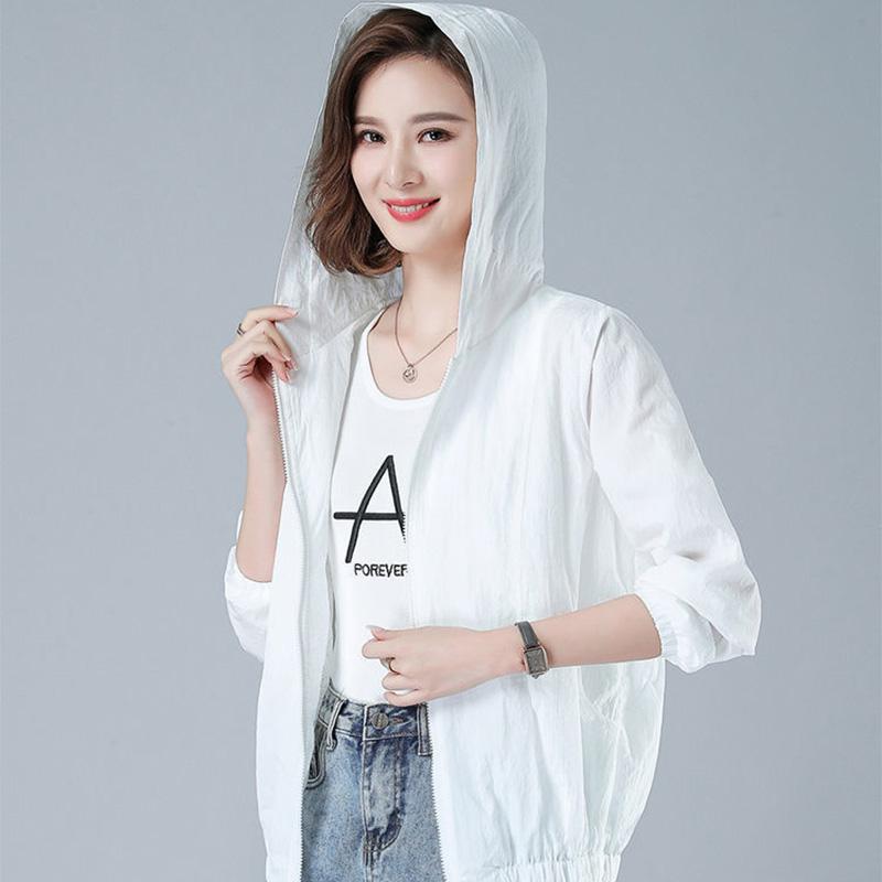 Daisy Sunscreen Clothing Women's UV Protection Long-sleeved Summer Breathable Hooded Thin Coat Women