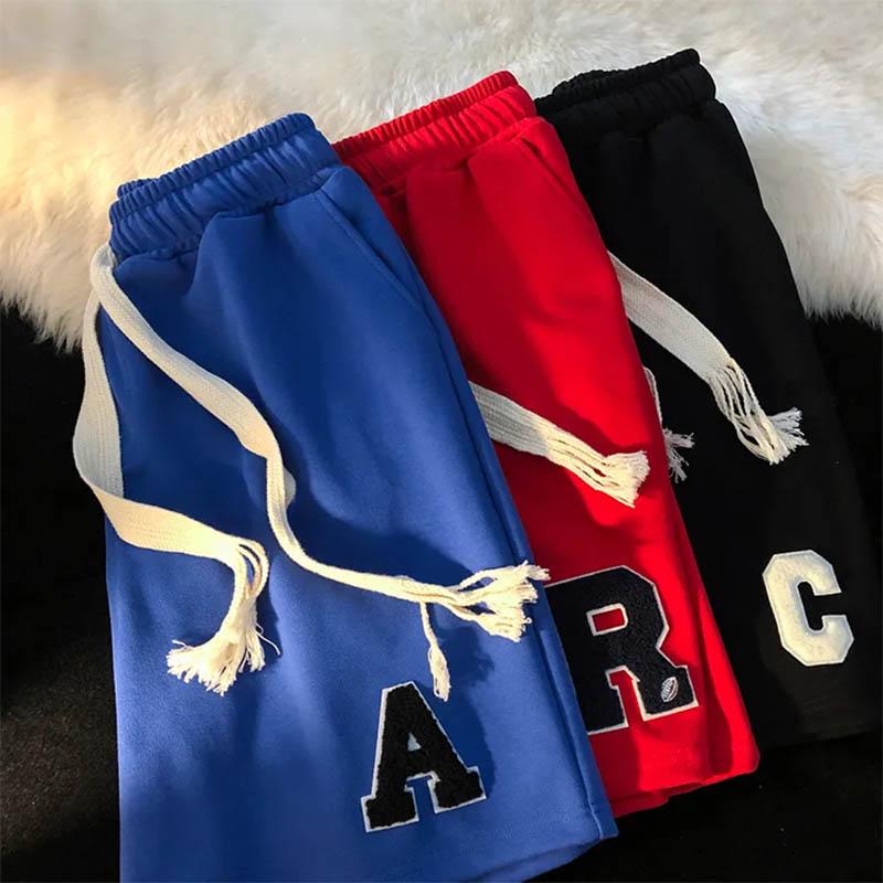 Blue Summer Breathable Shorts Men and Women Loose Casual Pants Couples Wear Five-point Pants