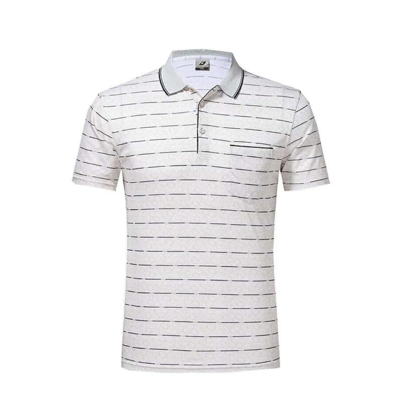 Summer Casual Business Men's Short-sleeved POLO Shirt Embroidered Lapel Middle-aged Father T-shirt