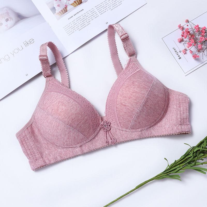 Large Size Gathered Comfort No Steel Ring Bra Middle-aged and Elderly Fat Ladies and Mothers Ladies Underwear