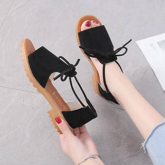 Sandals Women Summer Flat Bottom Korean Fashion Simple Students All-match Sports Lace-up Women's Shoes Sandals Women