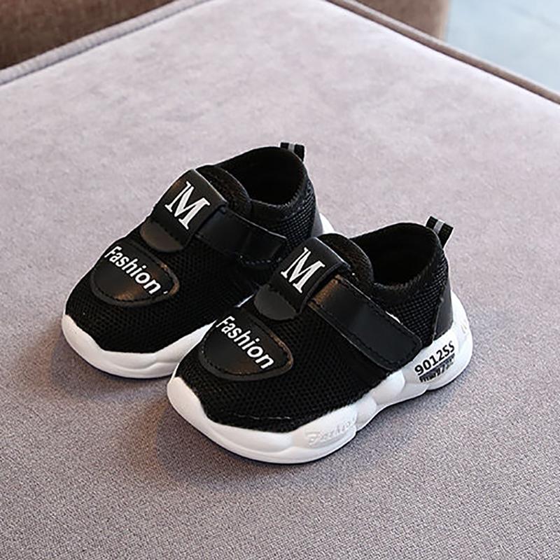 Men's and Women's Baby Spring Mesh Sneakers 0-3 Years Old 2 Infant Soft-soled Toddler Shoes All-match Breathable Leather Single Shoes