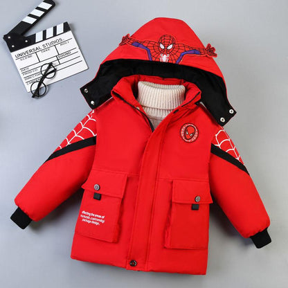 Boys Winter Luminous Padded Jacket Fashion Children's Thick Padded Coat Handsome Padded Jacket