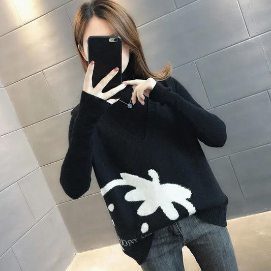 Ladies Knitted Vest Autumn and Winter Western Style Trendy Outerwear Sweater