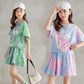 Two-piece Girls' Suit Summer Dress Korean Version of The Little Girl Short-sleeved Short Dress