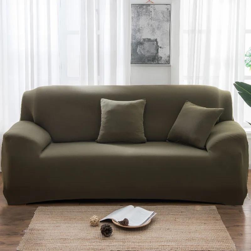 1-4 Seats Solid Color Elastic Sofa Cover Universal Furniture Home Decor Sofa Slipcover