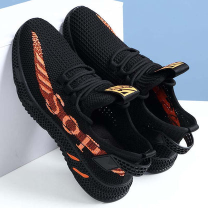 Plus Size 38-44 Men Flying Woven Mesh Sneakers Comfortable Breathable Running Basketball Shoes Casual Shockproof Non-slip Shoes