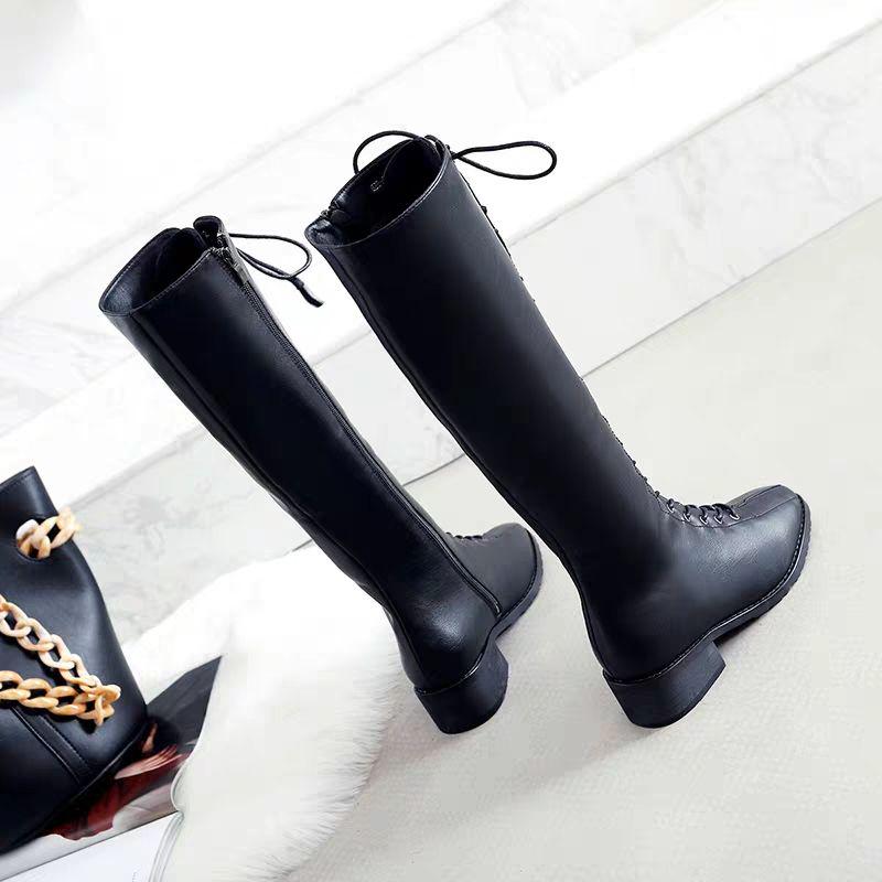 Pair of Shoes Women Boots Black Over The Knee Boots Sexy Female Autumn Winter Lady Thigh High Boots