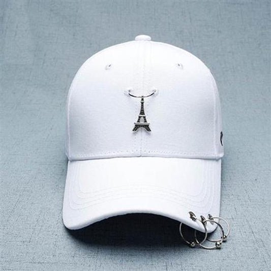 Eiffel Tower Baseball Cap With Rings Hip Hop Women Casual Cap Men Sun Hat