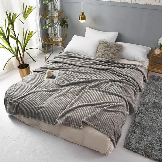 Winter Milk Fleece Blanket Bedroom Solid Color Flannel Blanket Quilt Nap Leisure Blanket Towel Blanket Single Double Blanket