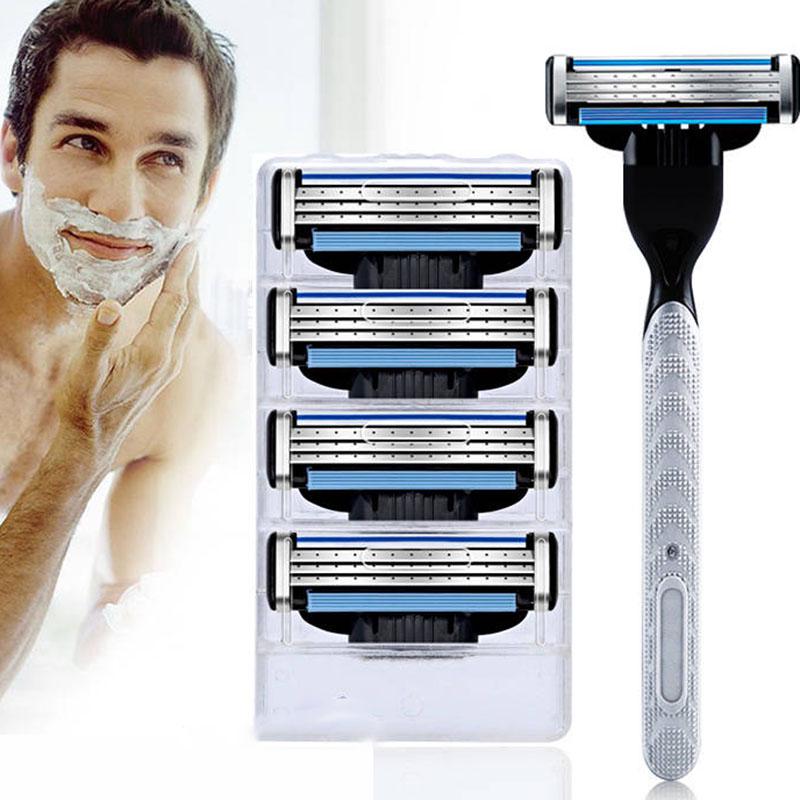 Three Layers Of Manual Shaver Men's Razor Blades Vintage Shaver Blade Head Male Lip Hair Shaving