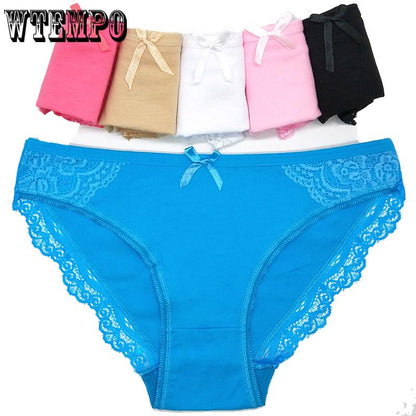 6 Pcs/Lot Antibacterial Cotton Underwear Woman Pure Panties Briefs Girls Underwear Lingerie