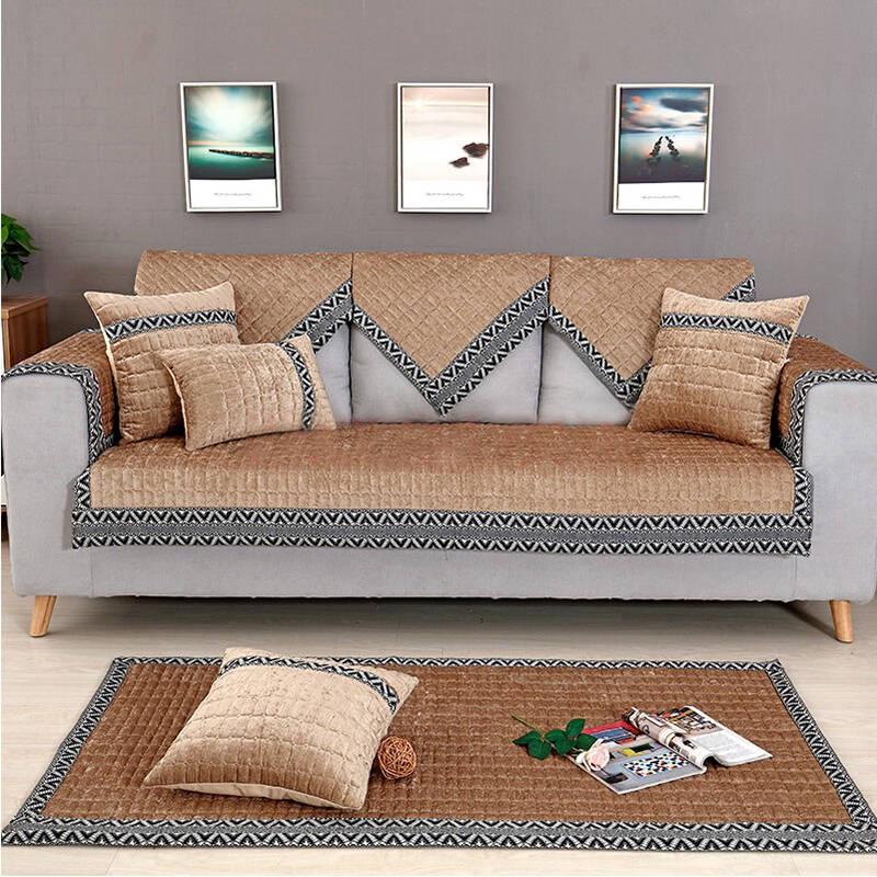 Sofa Covers Solid Color Classic Sofa Towel for Living Room Slip Resistant Slipcover Seat Couch Cover