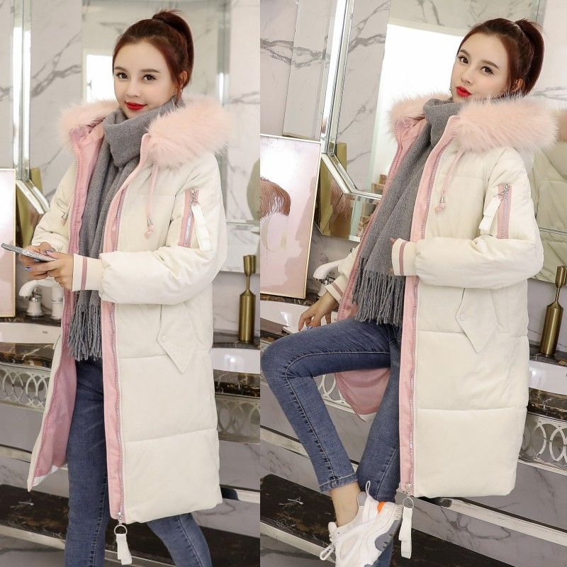 Gold Velvet Cotton-padded Jacket Women's Mid-length Student Winter Coat Down Bread Jacket