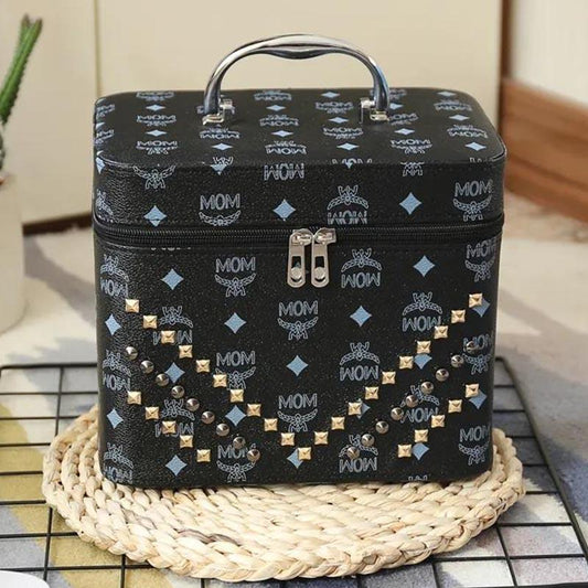 Rivet Printing Cosmetic Bag Large Capacity Multifunctional Portable Portable Cosmetic Storage Box