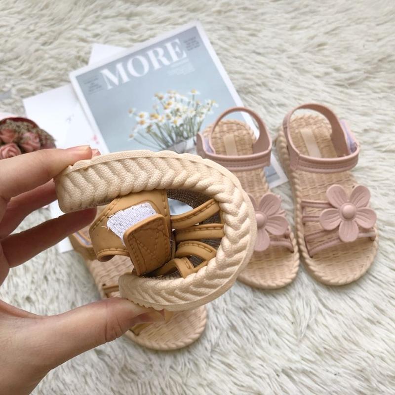 Girls Sandals Gladiator Flowers Sweet Soft Children's Beach Shoes Kids Summer Floral Sandals Princess Fashion Cute High Quality