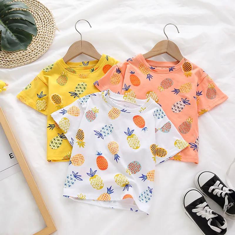 Boys and Girls Summer Baby Cotton Short-sleeved T-shirts Children's Summer Tops Baby Half-sleeved Bottoming Shirt