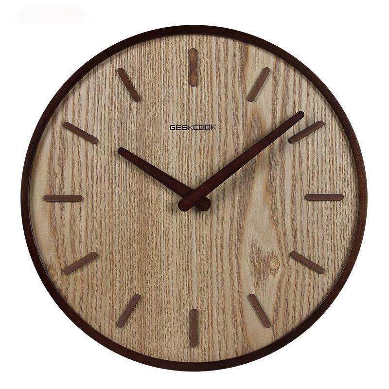 Chinese Style Wall Clock Living Room Silent Clock Chinese Style Wooden Clock Simple Household Clock Retro Wall Watch