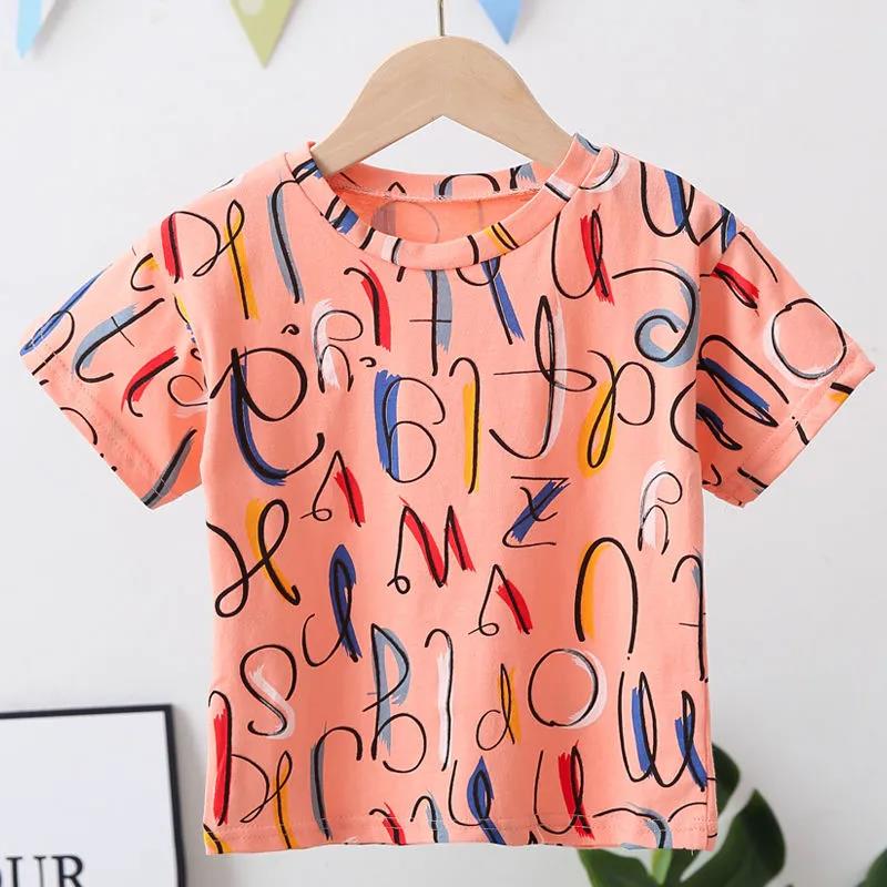 Kids Boy Girl T-Shirts Short Sleeve Children's Tees Baby Girl Tops O-Neck Cartoon Casual Girl T Shirts Children Clothes Summer