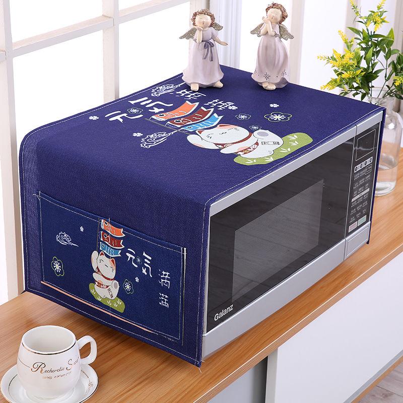 Kitchen Microwave Cover Microwave Oven Hood Oil Dust Cover with Storage Bag Kitchen Accessories Supplies Home Decoration