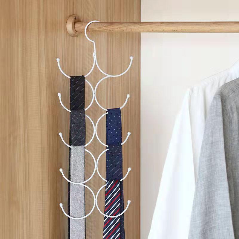 Multifunctional hook hanging scarf rack household bow tie hat storage artifact silk scarf ring tie rack