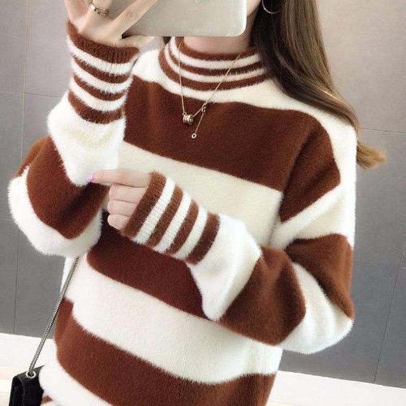 Winter Warm Women Sweater Thick Knitted Jumper Top Female Sweater