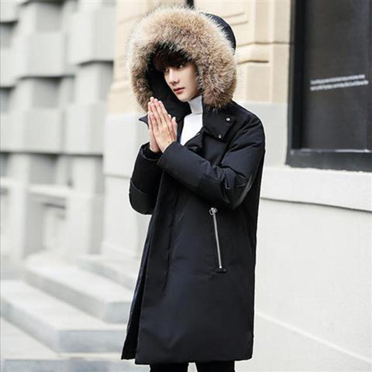 Medium and Long Section Cotton Clothing Large Size Down Jacket Trend Leisure Men's Clothes Winter